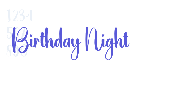 Birthday Night font free