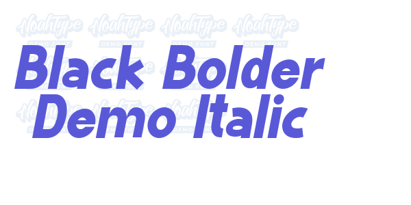 Black Bolder Demo Italic font free