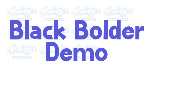 Black Bolder Demo font free