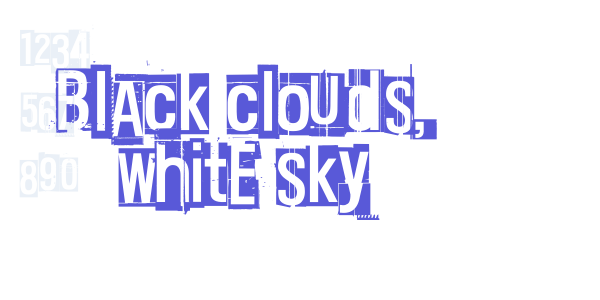 Black clouds, white sky font free