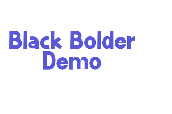 Black Bolder Demo Font