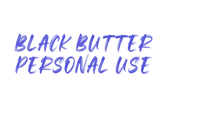 Black Butter Personal Use Font