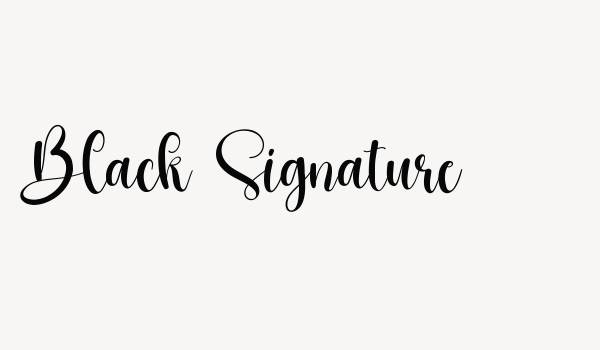 Black Signature Font