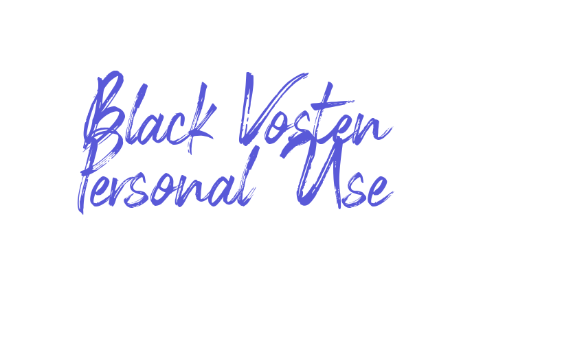 Black Vosten Personal Use Font