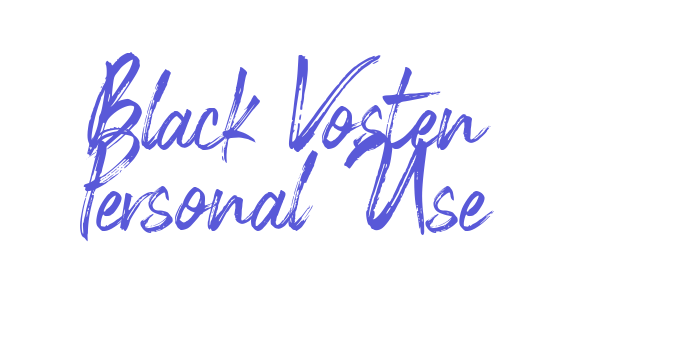 Black Vosten Personal Use Font Download