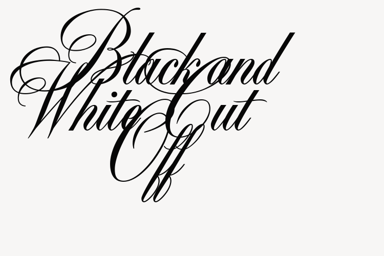 Black and White Cut Off font download