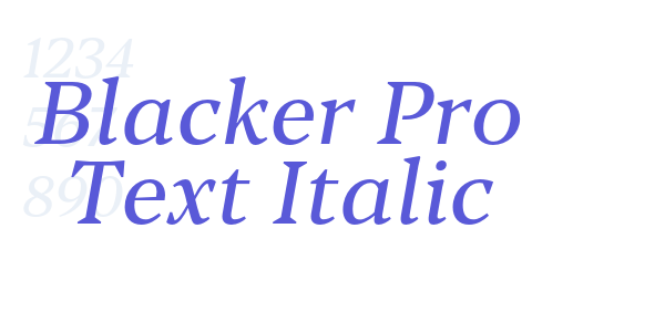 Blacker Pro Text Italic font free