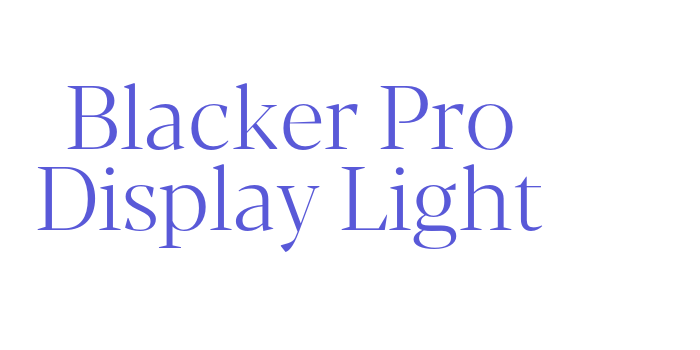 Blacker Pro Display Light Font Download