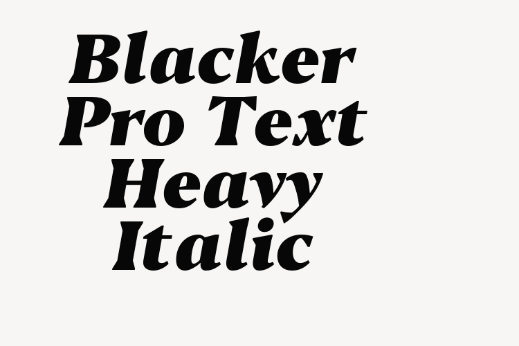 Blacker Pro Text Heavy Italic font download