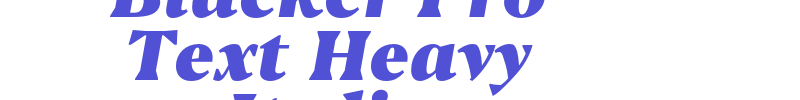 Blacker Pro Text Heavy Italic