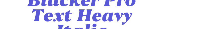 Blacker Pro Text Heavy Italic