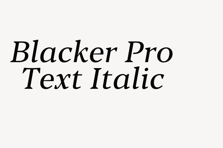 Blacker Pro Text Italic font download