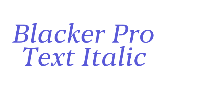 Blacker Pro Text Italic Font Download