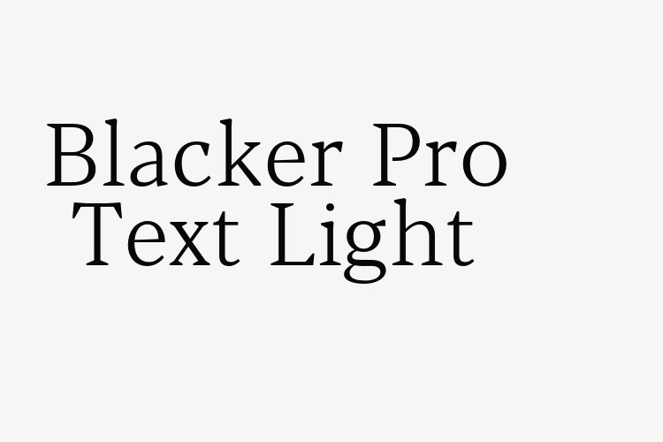 Blacker Pro Text Light font download