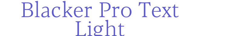 Blacker Pro Text Light