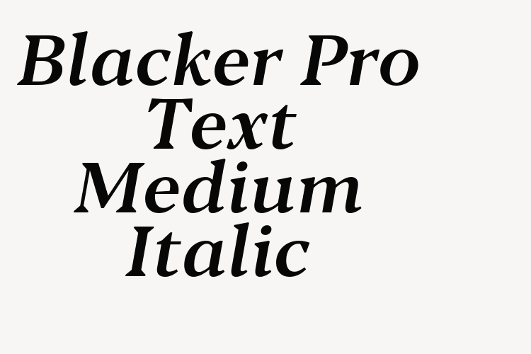 Blacker Pro Text Medium Italic font download