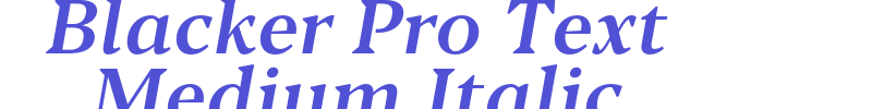 Blacker Pro Text Medium Italic