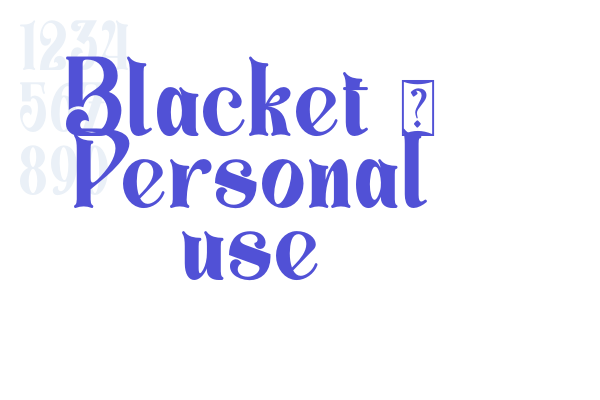 Blacket – Personal use