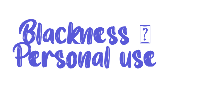 Blackness – Personal use Font Download