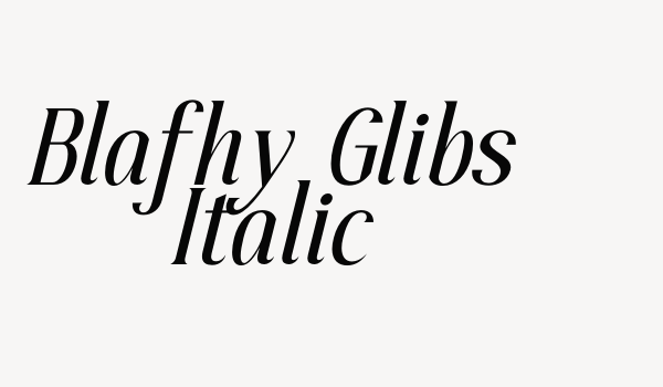 Blafhy Glibs Italic Font