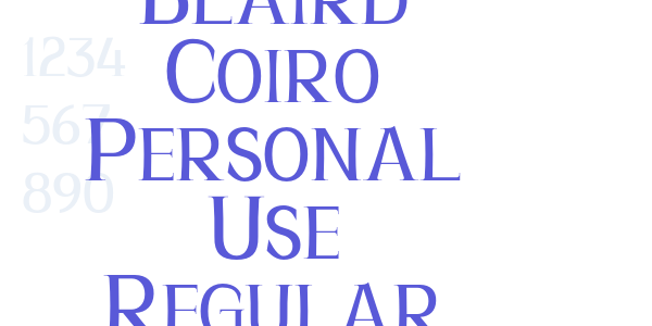 Blaird Coiro Personal Use Regular font free