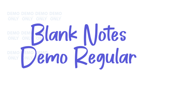 Blank Notes Demo Regular font