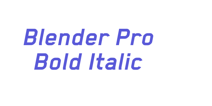 Blender Pro Bold Italic Font Download