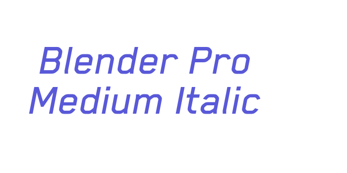 Blender Pro Medium Italic Font Download