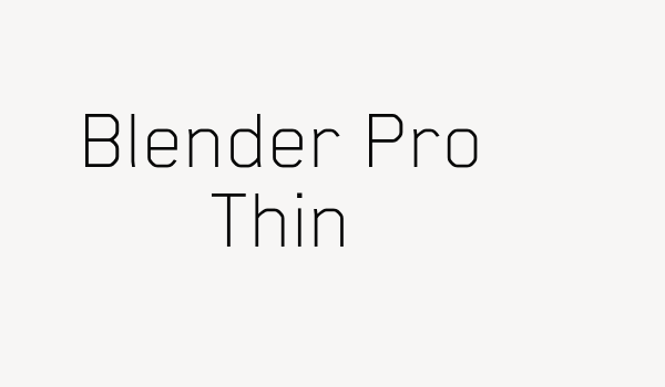 Blender Pro Thin Font