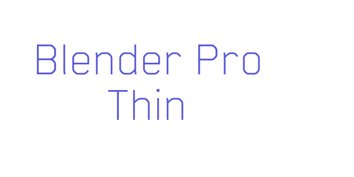 Blender Pro Thin Font