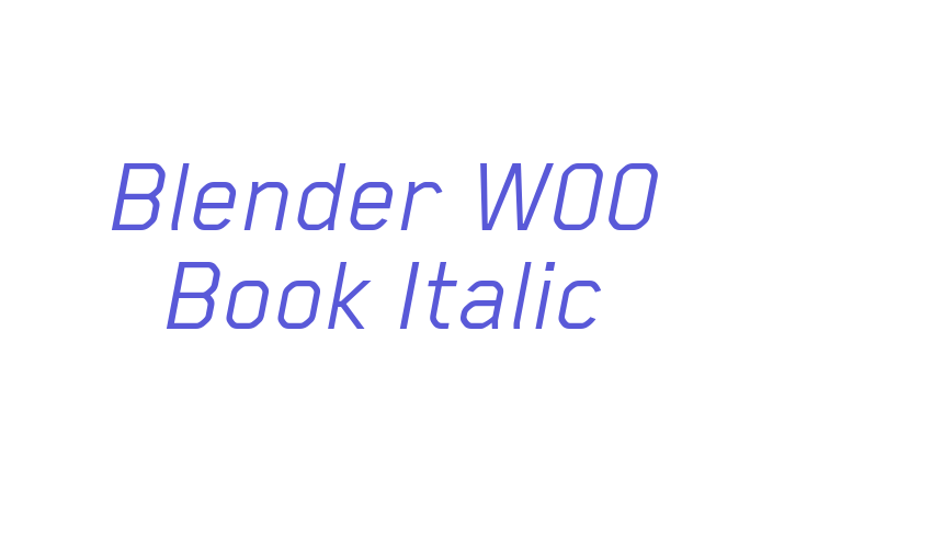 Blender W00 Book Italic Font