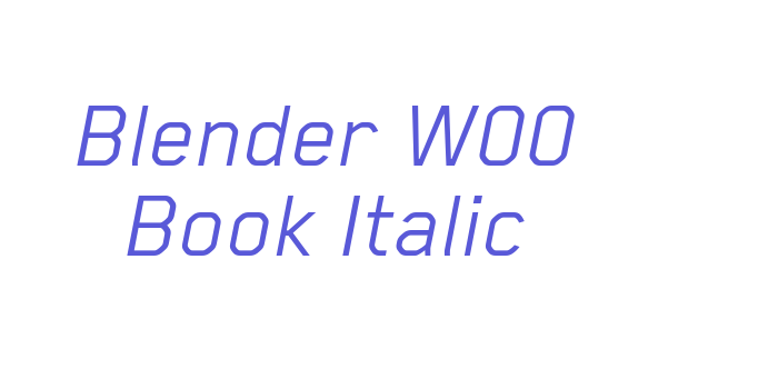 Blender W00 Book Italic Font Download