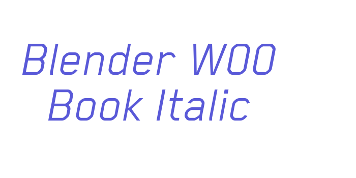 Blender W00 Book Italic Font