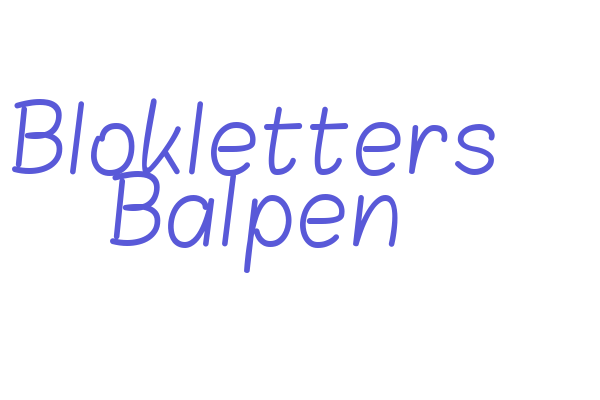 Blokletters Balpen Font