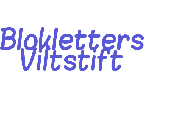 Blokletters Viltstift Font