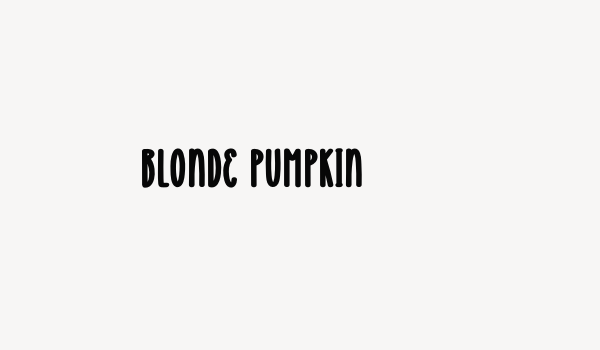 Blonde Pumpkin Font