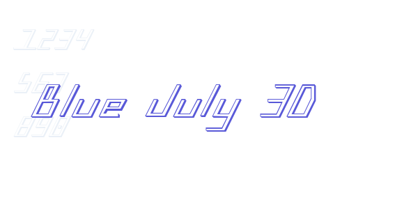 Blue July 3D font free