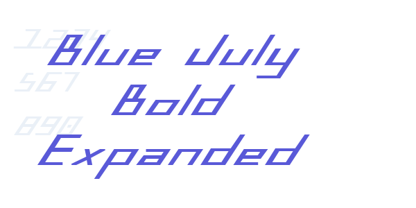 Blue July Bold Expanded font free