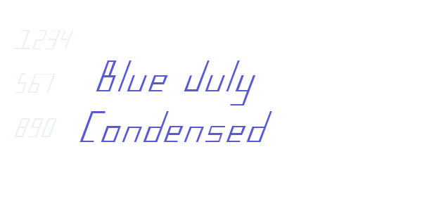 Blue July Condensed font free