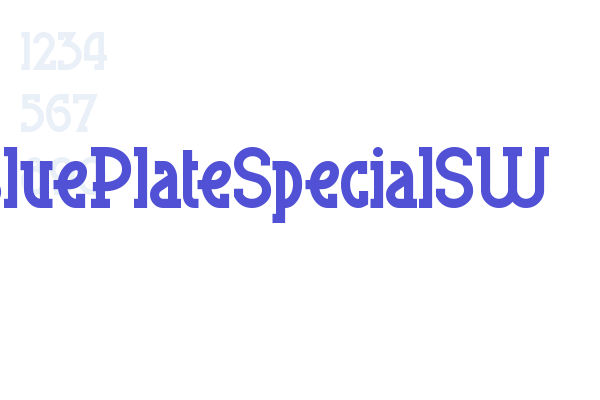 BluePlateSpecialSW Font Download