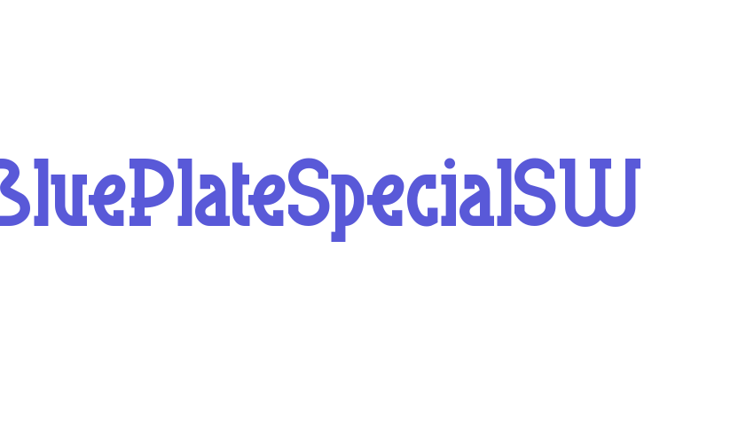 BluePlateSpecialSW Font Download