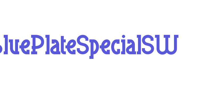 BluePlateSpecialSW Font Download