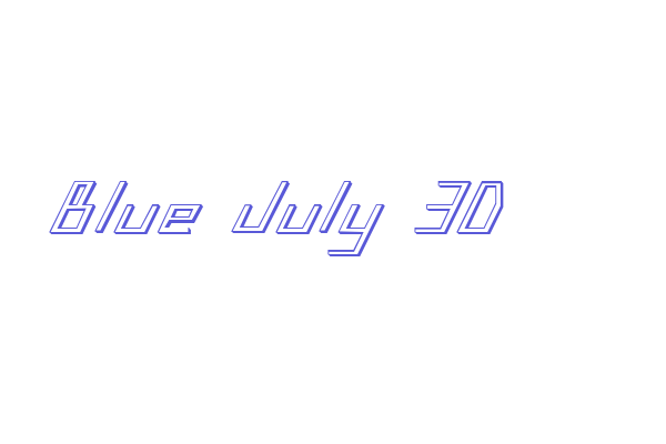 Blue July 3D Font