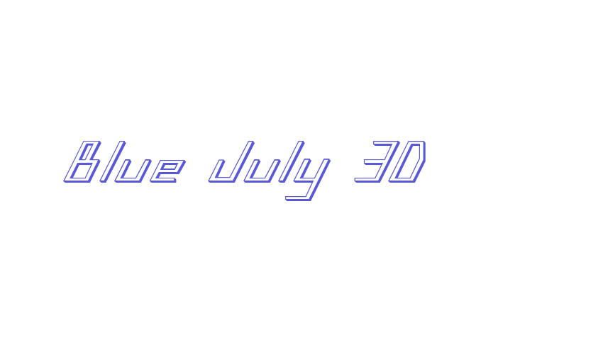 Blue July 3D Font