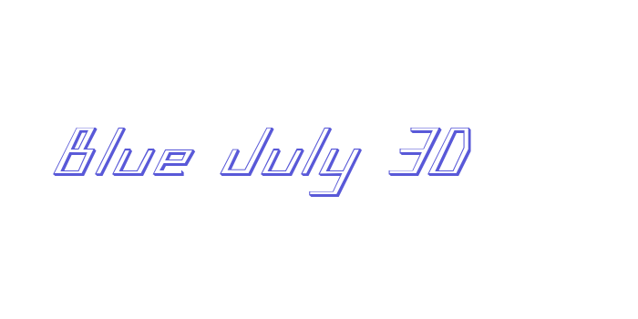 Blue July 3D Font Download