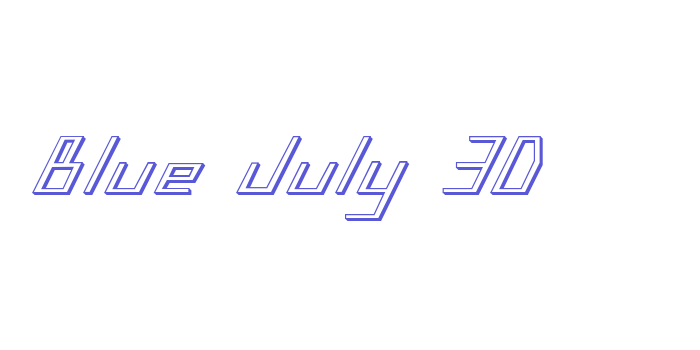 Blue July 3D Font