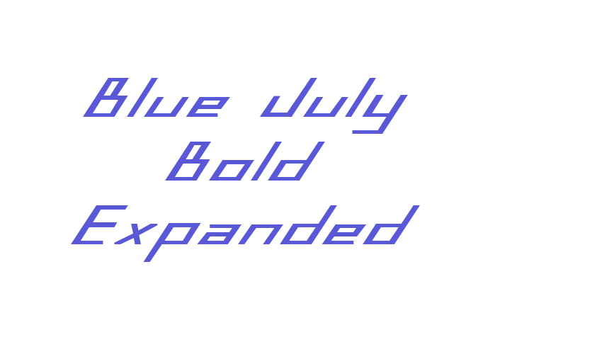 Blue July Bold Expanded Font