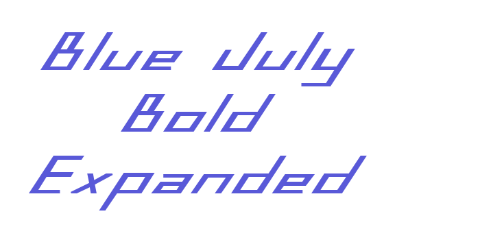 Blue July Bold Expanded Font