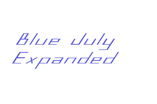 Blue July Expanded Font