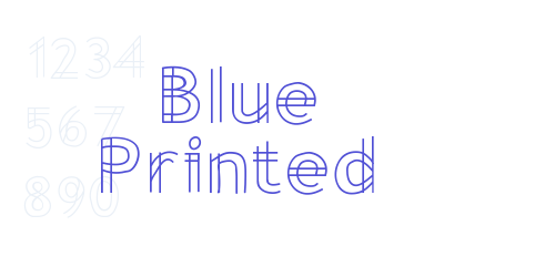 Blue Printed-font-download